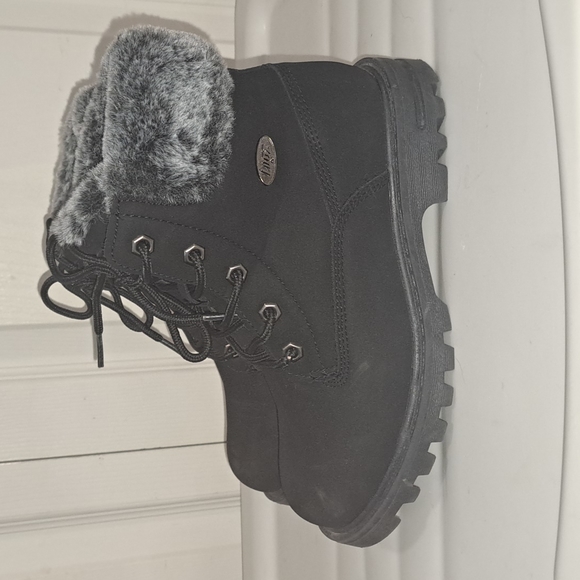 Lugz combat bootie - faux fur - size 2 - lace up non slip memory foam - Picture 3 of 10